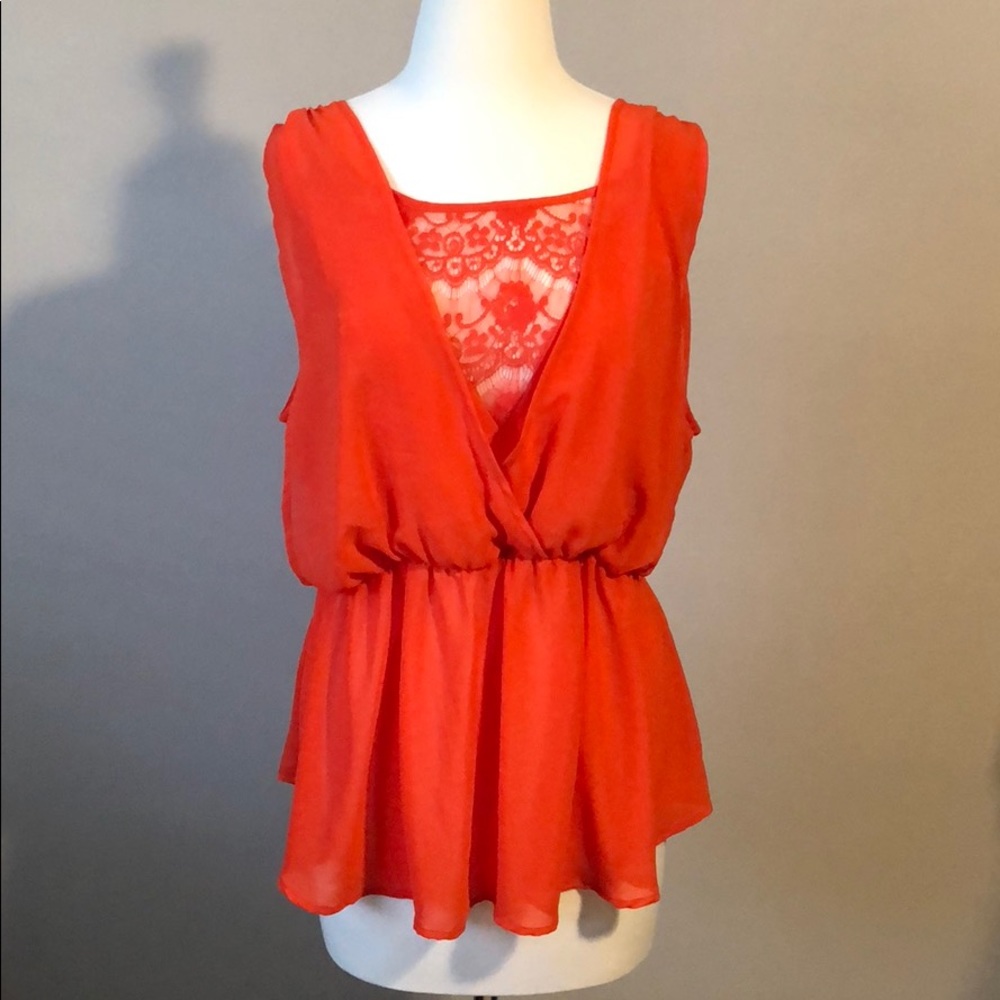 Orange Sleeveless Top